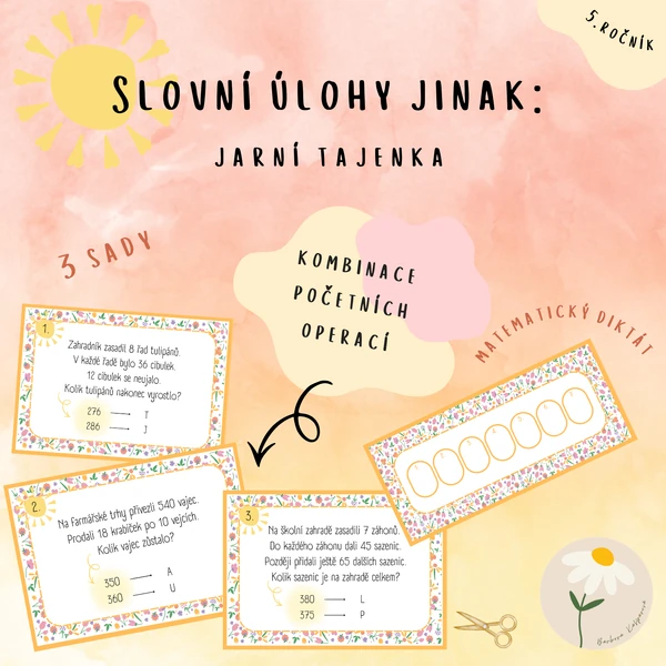 Slovní úlohy jinak: jarní tajenka