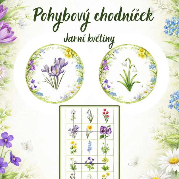 Jarní květiny - pohybový chodníček