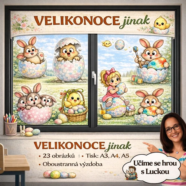 VELIKONOCE jinak - výzdoba do oken - OBOUSTRANNÁ