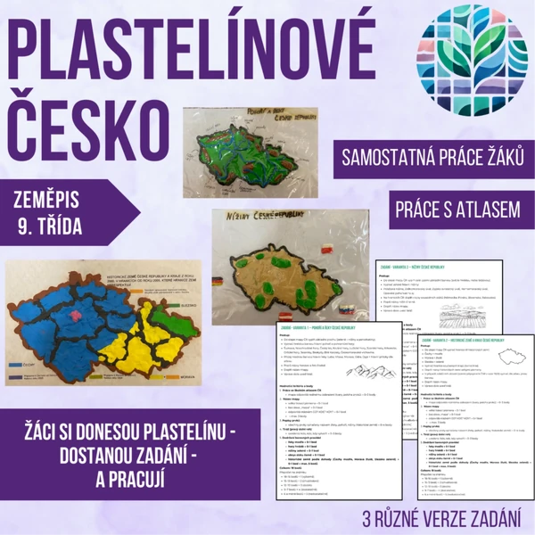Povrch ČR - model z plastelíny