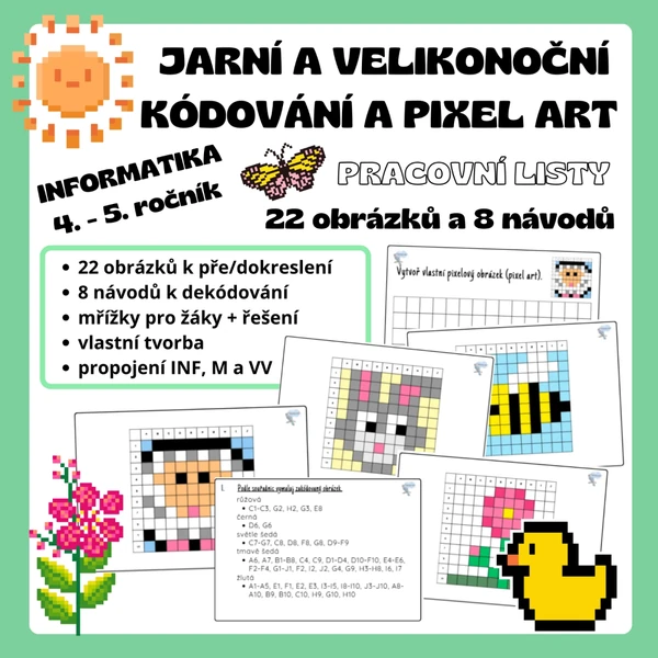 Jarní a velikonoční kódování a PIXEL ART