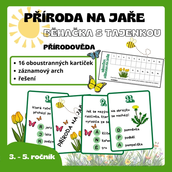 Příroda na jaře - běhačka s tajenkou