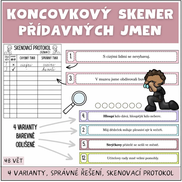 Koncovkový skener přídavných jmen