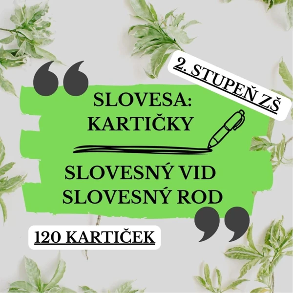 Slovesa - kartičky (slovesný vid a slovesný rod) 