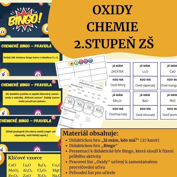 Oxidy - didaktické hry + PL