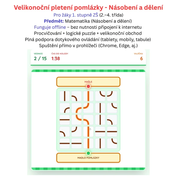 Velikonoční pletení pomlázky - Násobení a dělení