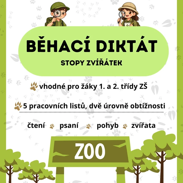 Běhací diktát - stopy zvířátek
