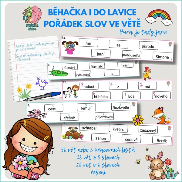 Běhačka i do lavice: Pořádek slov ve větě – Hurá, je tady jaro!
