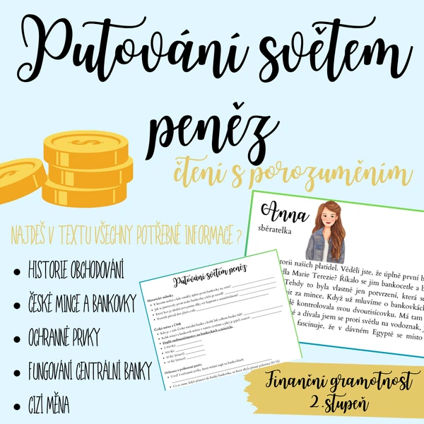Putování světem peněz / historie obchodování, mince a bankovky, cizí měna,...