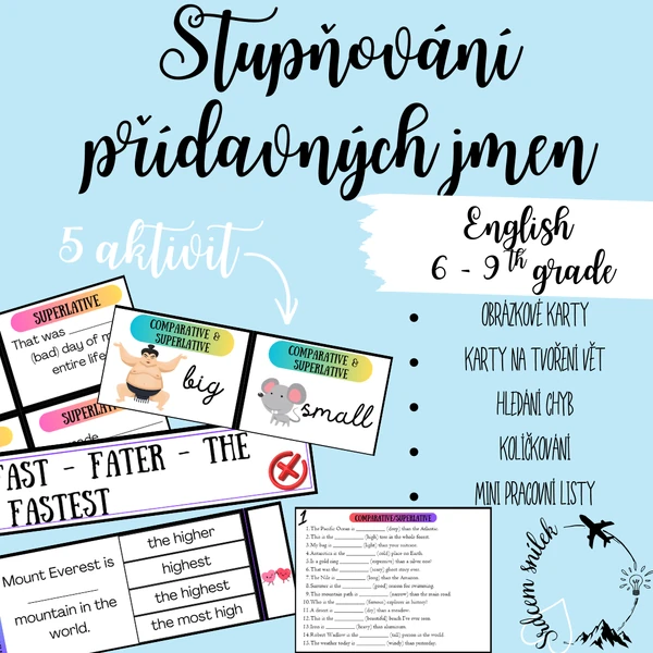 Stupňování přídavných jmen / Adjectives - comparative & superlative
