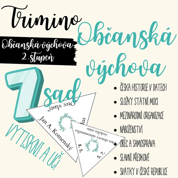 Trimino sada Ov / náboženství, mezinárodní organizace, česká historie,...
