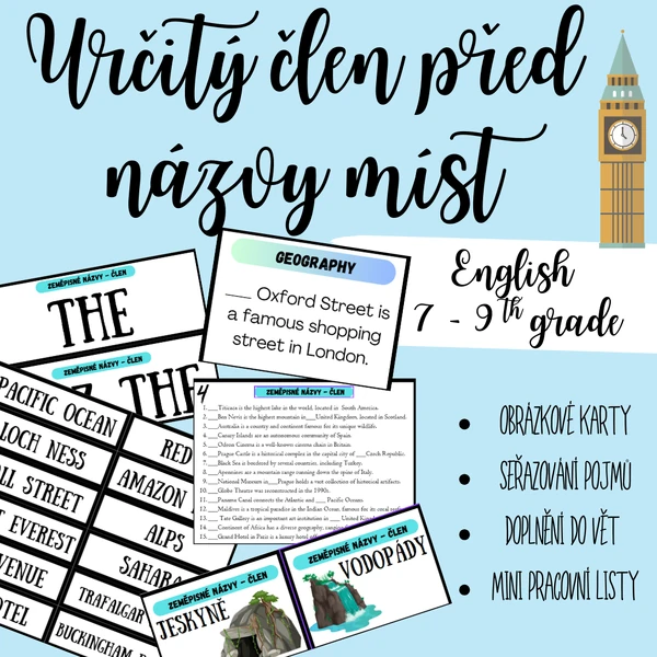 Určitý člen u zeměpisných názvů / The Definite Article: Places