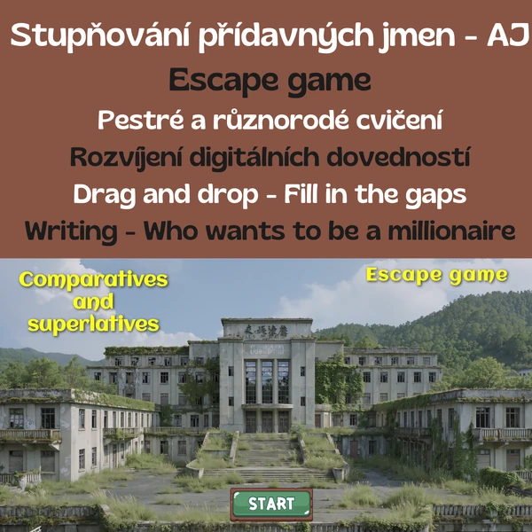 Stupňování přídavných jmen - úniková hra do angličtiny
