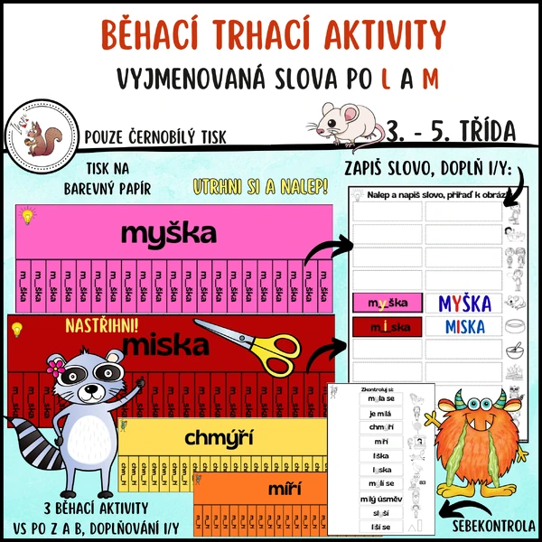 Běhací aktivita - Vyjmenovaná slova po L a M