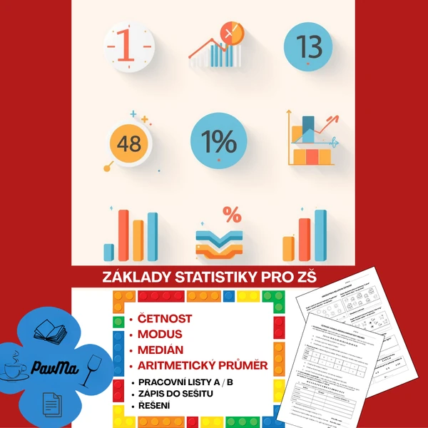 Statistika: Četnost, modus, medián, artimet. průměr - pracovní listy