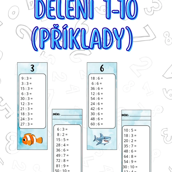 Dělení 1-10 (příklady)