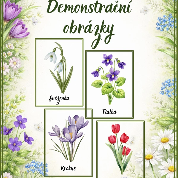 Jarní květiny - Demonstrační obrázky