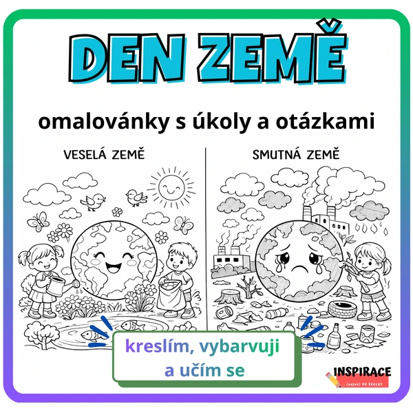 DEN ZEMĚ🌍 - omalovánky s úkoly 🌎