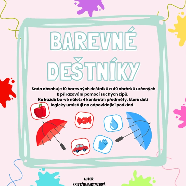 Barevné deštníky: Interaktivní třídění pro nejmenší 