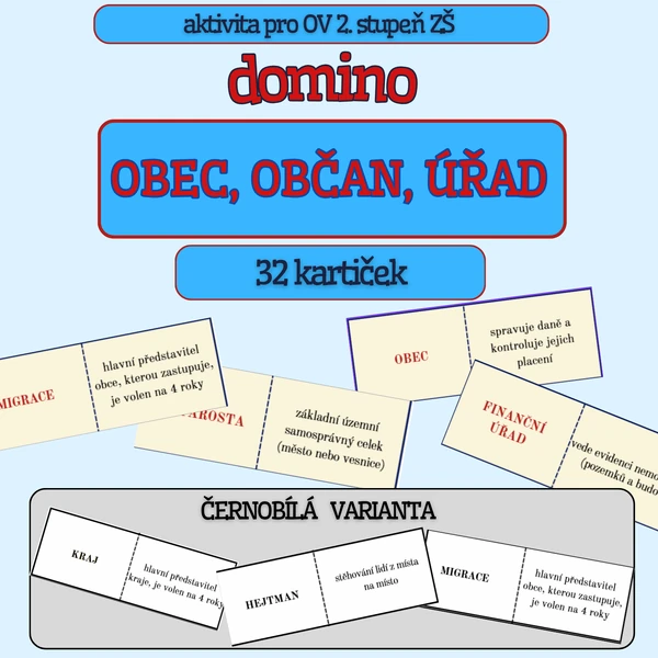 OV - OBEC, OBČAN, ÚŘAD - domino