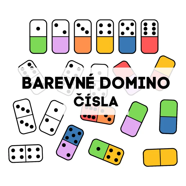 Barevné domino - čísla (2 obtížnosti)