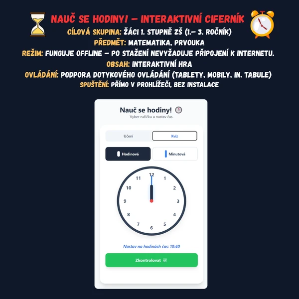 Nauč se hodiny! – Interaktivní ciferník 
