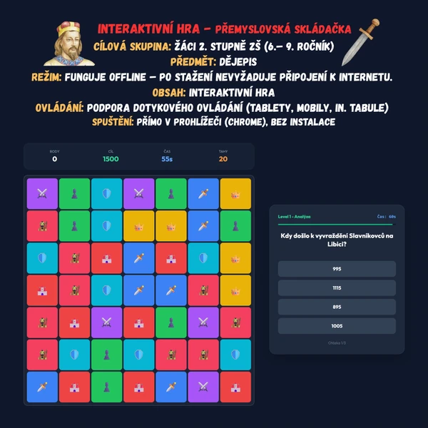 Interaktivní hra - Přemyslovská logická skládačka