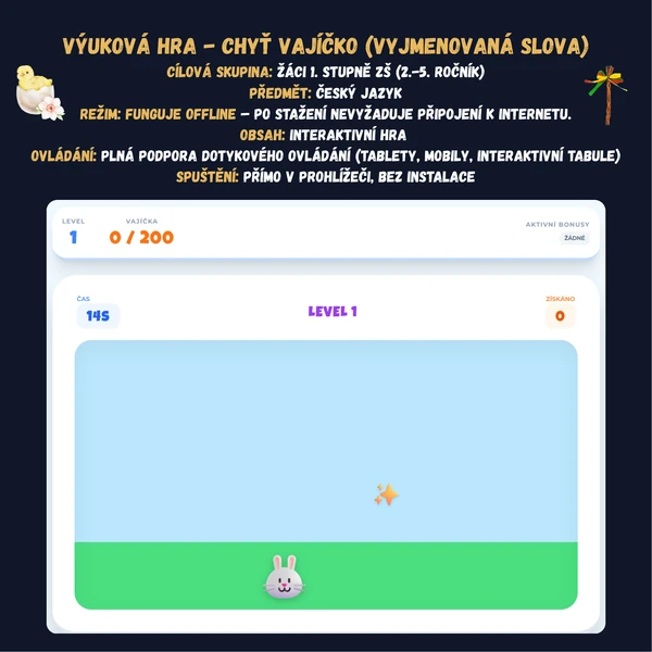 Výuková hra - Chyť vajíčko