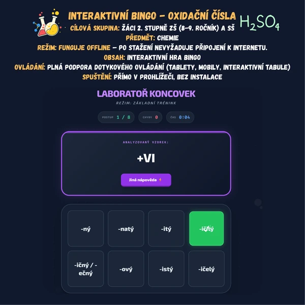 Ultimátní bingo - Oxidační čísla 