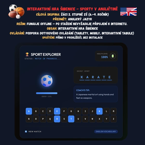 Šibenice - Sporty v angličtině