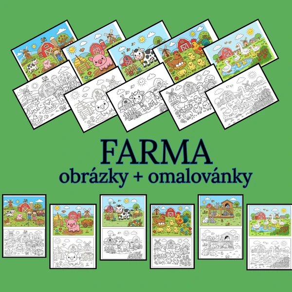 Demonstrační obrázky + omalovánky FARMA