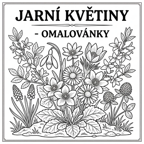 Jarní květiny - omalovánky 