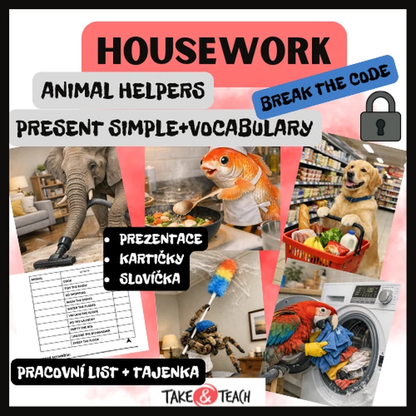 HOUSEWORK - PRESENT SIMPLE - vhodné k edici FUNPARK 3