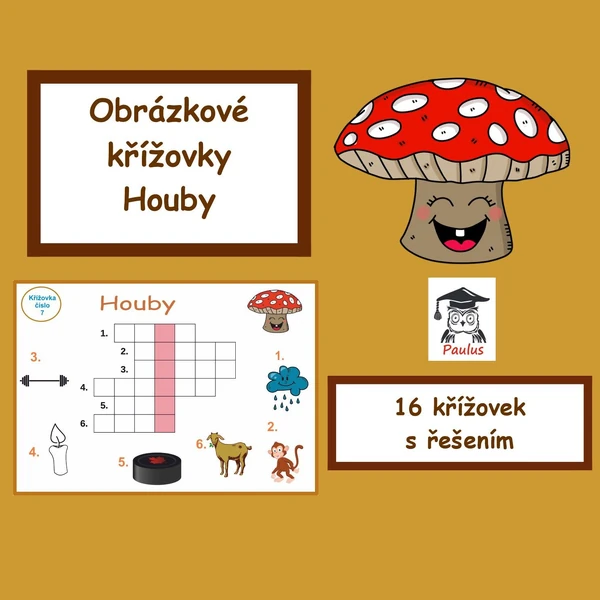 Obrázkové křížovky Houby