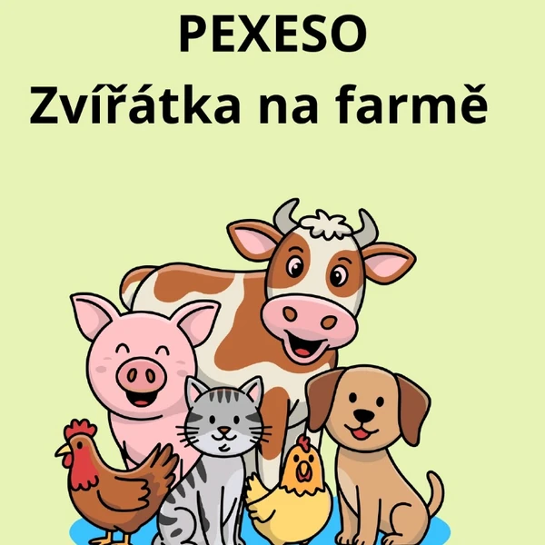 Pexeso - stínové pexeso Zvířátka na farmě + krabička na uložení pexesa 