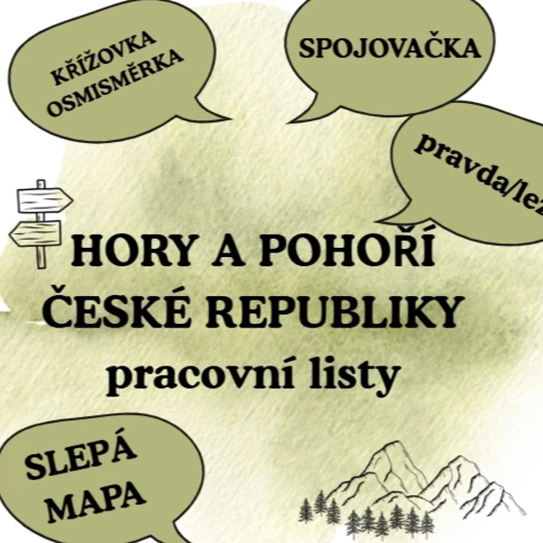 Hory a pohoří ČR - pracovní listy