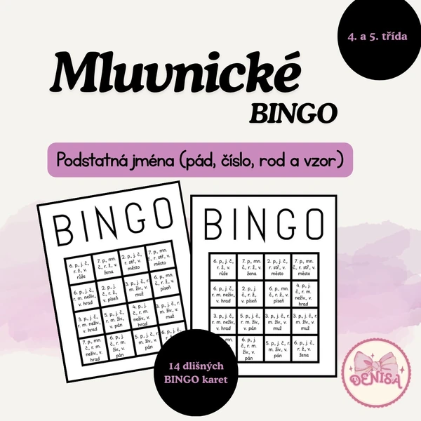 Mluvnické bingo - podstatná jména