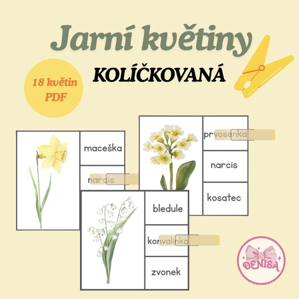 Jarní květiny kolíčkovaná