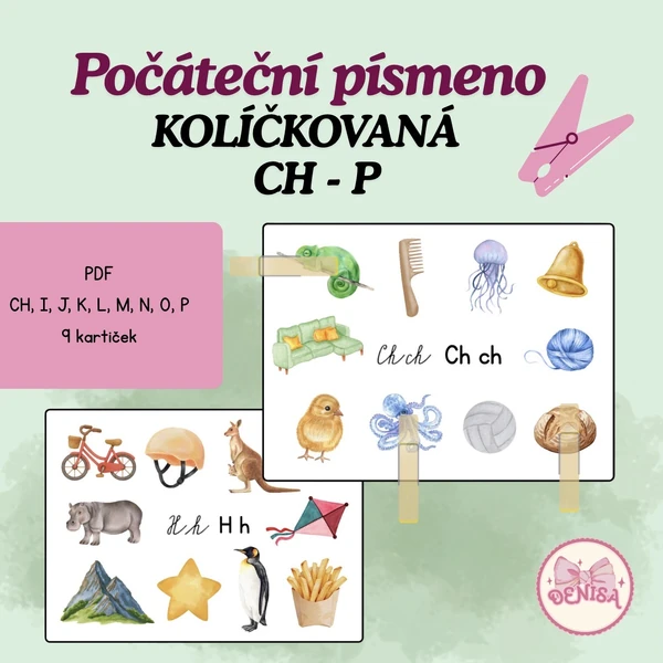 Počáteční písmena Ch - P kolíčkování