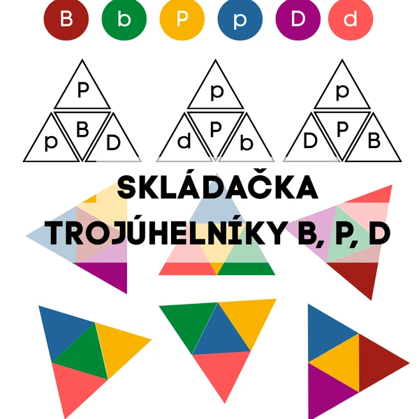 Skládačka - trojúhelníky B, P, D
