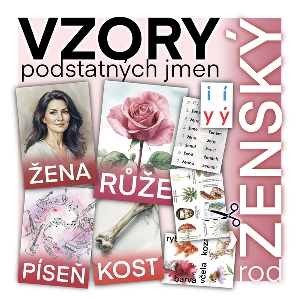 VZORY podstatných jmen rodu ženského