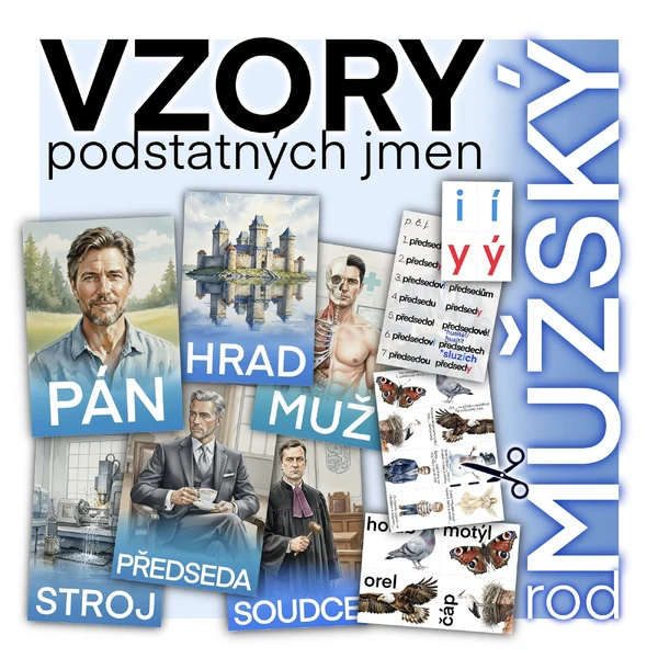 VZORY podstatných jmen rodu mužského