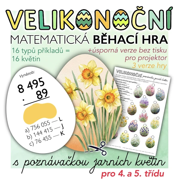 Velikonoční matematická běhací hra