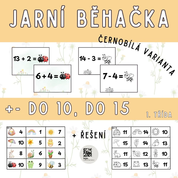 Jarní běhací počítání - do 10, do 15
