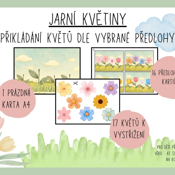 JARNÍ KVĚTY - práce s předlohou