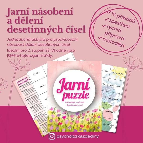 Jarní násobení a dělení desetinných čísel