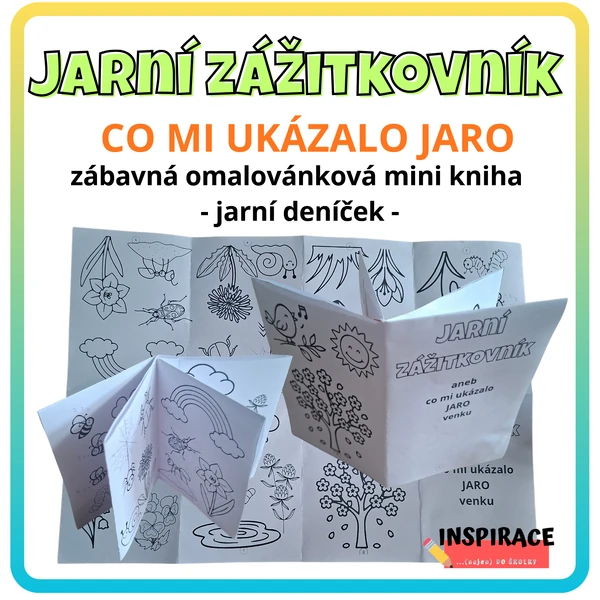 Jarní omalovánkový zážitkovník - mini kniha