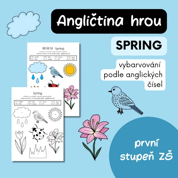 Jaro - anglické omalovánky - ukázka zdarma