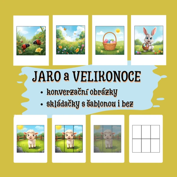 Jaro a Velikonoce skládačky + konverzační/demonstrační obrázky
