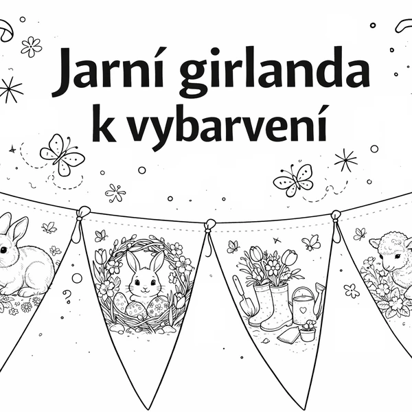 Jarní girlanda k vybarvení 